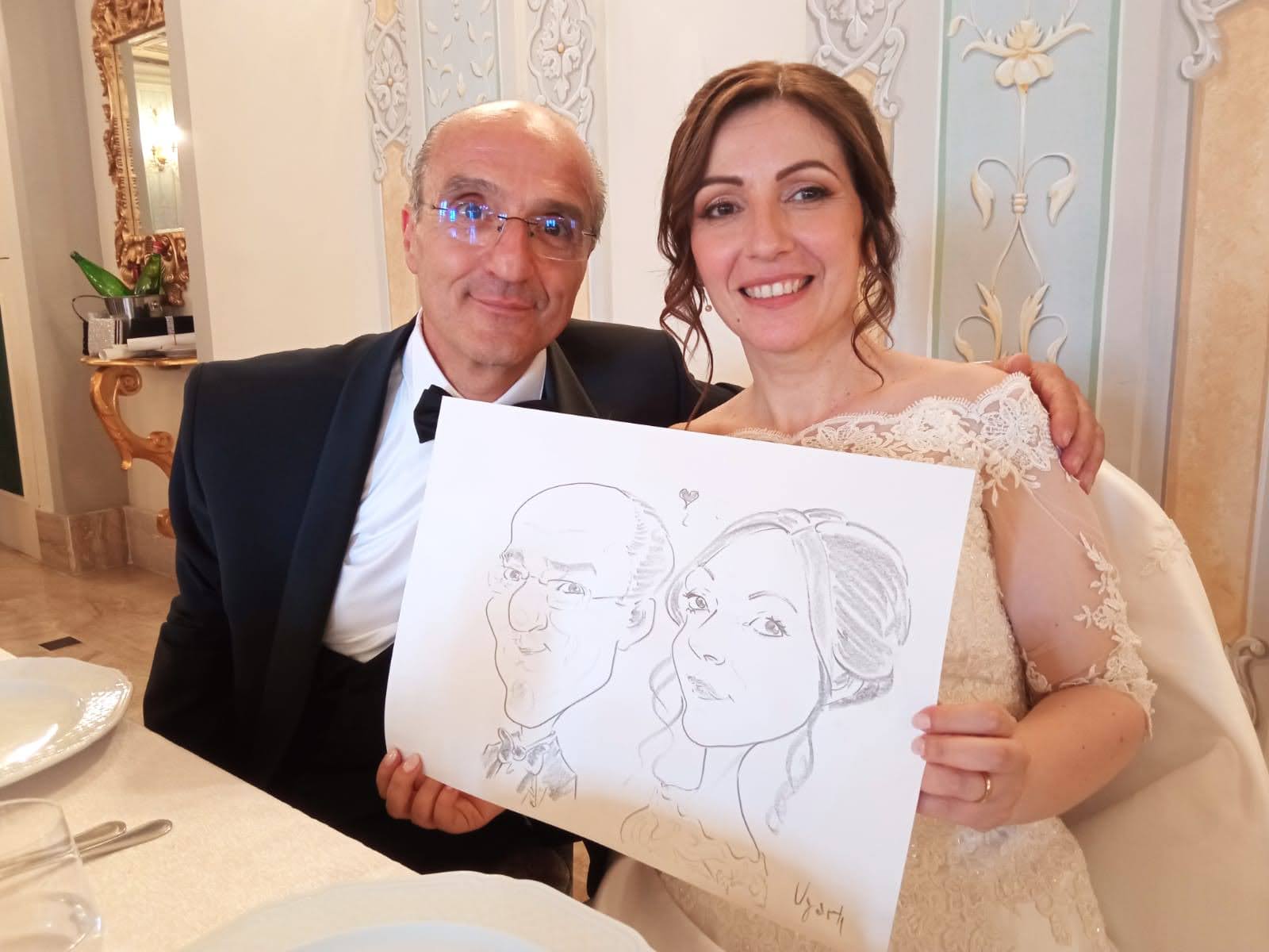caricature matrimonio
